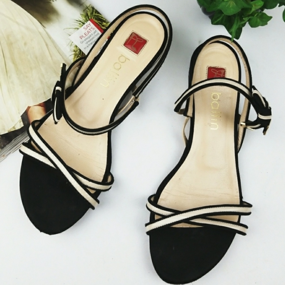 Ballin Black and Cream Strappy Flat Sandals - Women's Flats & Loafers